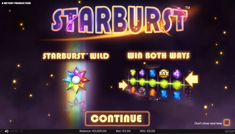 Starburst slot by NetEnt